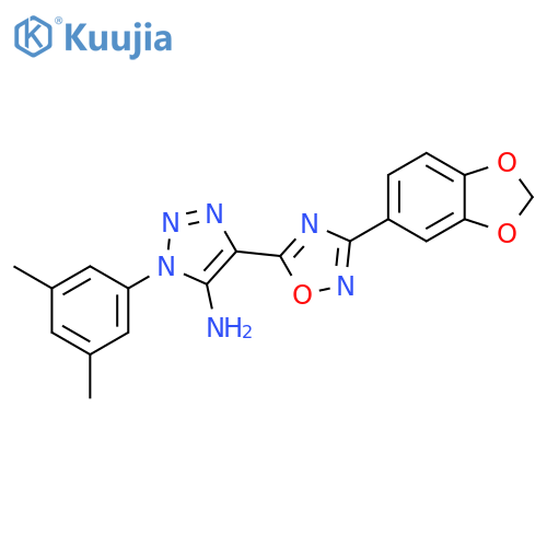 4-3-(2H-1,3-benzodioxol-5-yl)-1,2,4-oxadiazol-5-yl-1-(3,5-dimethylphenyl)-1H-1,2,3-triazol-5-amine structure
