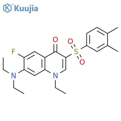 7-(diethylamino)-3-(3,4-dimethylbenzenesulfonyl)-1-ethyl-6-fluoro-1,4-dihydroquinolin-4-one structure