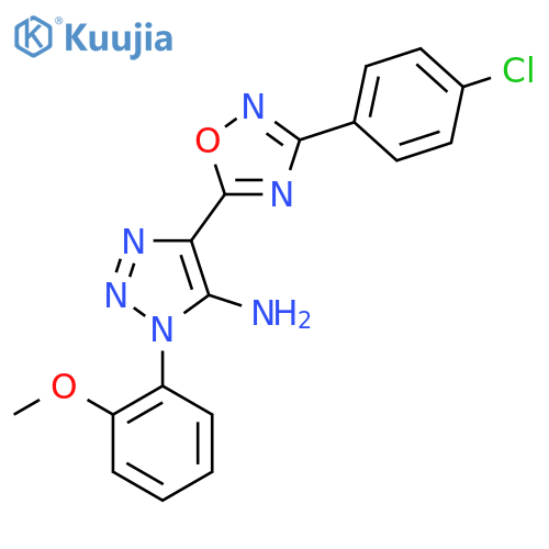 4-3-(4-chlorophenyl)-1,2,4-oxadiazol-5-yl-1-(2-methoxyphenyl)-1H-1,2,3-triazol-5-amine structure