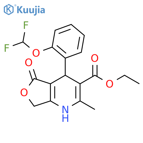 ethyl 4-[2-(difluoromethoxy)phenyl]-2-methyl-5-oxo-1,4,5,7-tetrahydrofuro[3,4-b]pyridine-3-carboxylate structure