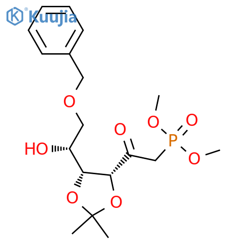 2-Dimethoxyphosphoryl-1-[(4R)-5-[(1R)-1-hydroxy-2-phenylmethoxyethyl]-2,2-dimethyl-1,3-dioxolan-4-yl]ethanone structure