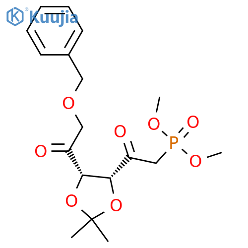 Dimethyl 2-((4r,5s)-5-(2-(benzyloxy)acetyl)-2,2-dimethyl-1,3-dioxolan-4-yl)-2-oxoethylphosphonate structure