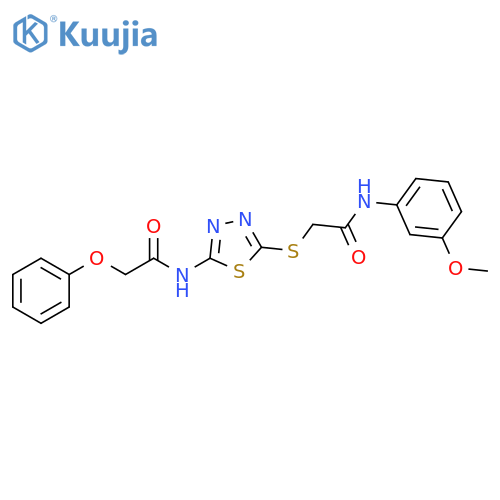 N-5-({(3-methoxyphenyl)carbamoylmethyl}sulfanyl)-1,3,4-thiadiazol-2-yl-2-phenoxyacetamide structure