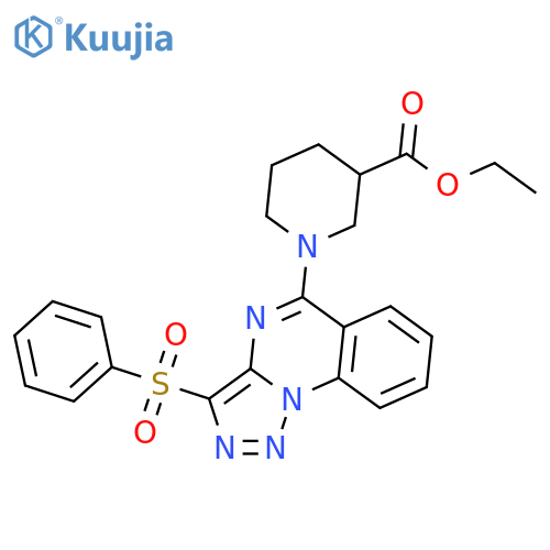 ethyl 1-3-(benzenesulfonyl)-1,2,3triazolo1,5-aquinazolin-5-ylpiperidine-3-carboxylate structure