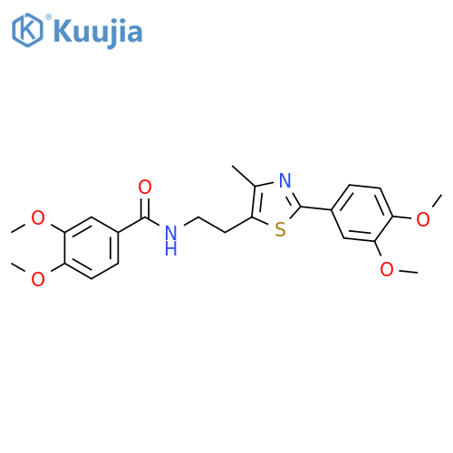 N-{2-2-(3,4-dimethoxyphenyl)-4-methyl-1,3-thiazol-5-ylethyl}-3,4-dimethoxybenzamide structure