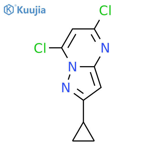 Pyrazolo[1,5-a]pyrimidine, 5,7-dichloro-2-cyclopropyl- structure