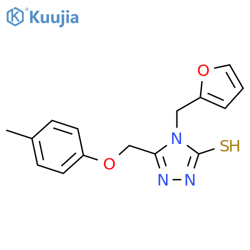 4-(furan-2-ylmethyl)-5-(4-methylphenoxymethyl)-4H-1,2,4-triazole-3-thiol structure
