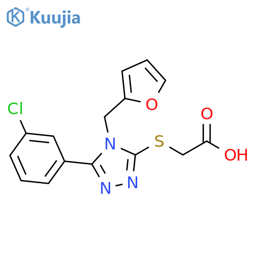 2-{5-(3-chlorophenyl)-4-(furan-2-yl)methyl-4H-1,2,4-triazol-3-ylsulfanyl}acetic acid structure
