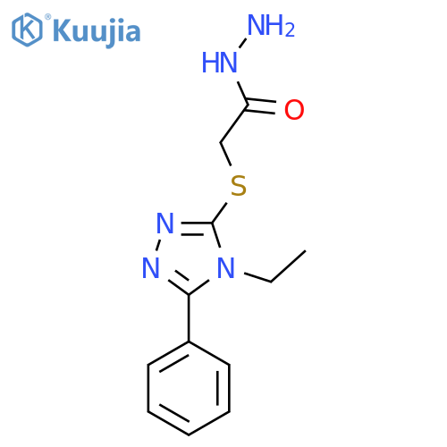 2-(4-Ethyl-5-phenyl-4H-1,2,4-triazol-3-yl)sulfanylacetohydrazide structure