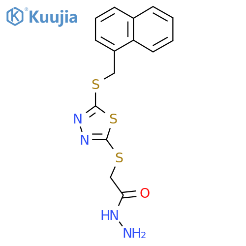 2-(5-{(naphthalen-1-yl)methylsulfanyl}-1,3,4-thiadiazol-2-yl)sulfanylacetohydrazide structure