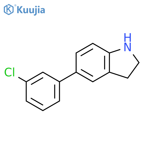 1H-Indole, 5-(3-chlorophenyl)-2,3-dihydro- structure
