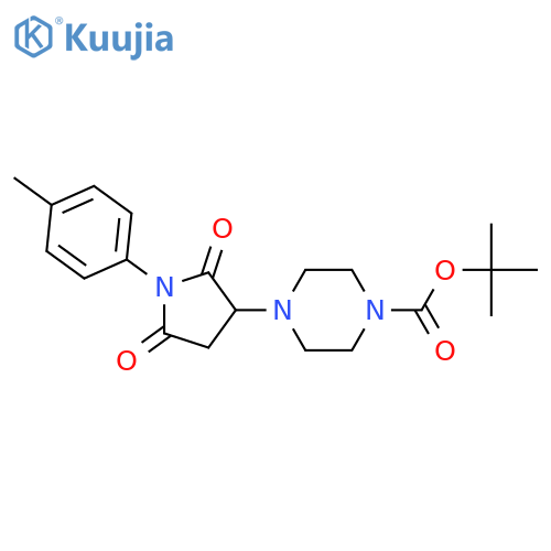 tert-butyl 4-1-(4-methylphenyl)-2,5-dioxopyrrolidin-3-ylpiperazine-1-carboxylate structure