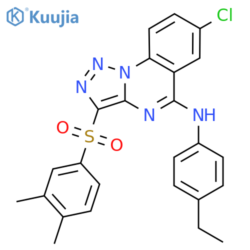 7-chloro-3-(3,4-dimethylbenzenesulfonyl)-N-(4-ethylphenyl)-1,2,3triazolo1,5-aquinazolin-5-amine structure