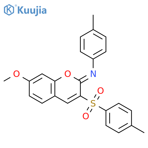 (2Z)-7-methoxy-3-(4-methylbenzenesulfonyl)-N-(4-methylphenyl)-2H-chromen-2-imine structure