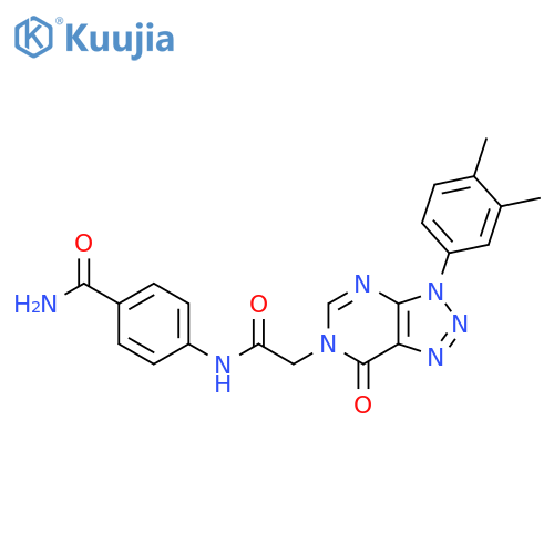 4-{2-3-(3,4-dimethylphenyl)-7-oxo-3H,6H,7H-1,2,3triazolo4,5-dpyrimidin-6-ylacetamido}benzamide structure