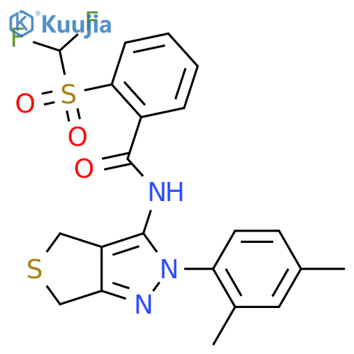 2-difluoromethanesulfonyl-N-2-(2,4-dimethylphenyl)-2H,4H,6H-thieno3,4-cpyrazol-3-ylbenzamide structure