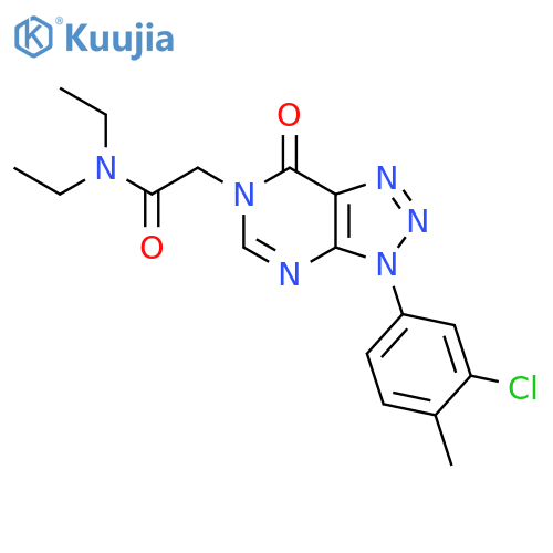 2-3-(3-chloro-4-methylphenyl)-7-oxo-3H,6H,7H-1,2,3triazolo4,5-dpyrimidin-6-yl-N,N-diethylacetamide structure