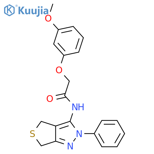 2-(3-methoxyphenoxy)-N-{2-phenyl-2H,4H,6H-thieno3,4-cpyrazol-3-yl}acetamide structure