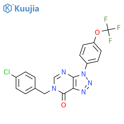 6-(4-chlorophenyl)methyl-3-4-(trifluoromethoxy)phenyl-3H,6H,7H-1,2,3triazolo4,5-dpyrimidin-7-one structure