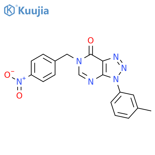 3-(3-methylphenyl)-6-(4-nitrophenyl)methyl-3H,6H,7H-1,2,3triazolo4,5-dpyrimidin-7-one structure