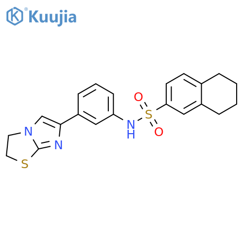 N-(3-{2H,3H-imidazo2,1-b1,3thiazol-6-yl}phenyl)-5,6,7,8-tetrahydronaphthalene-2-sulfonamide structure