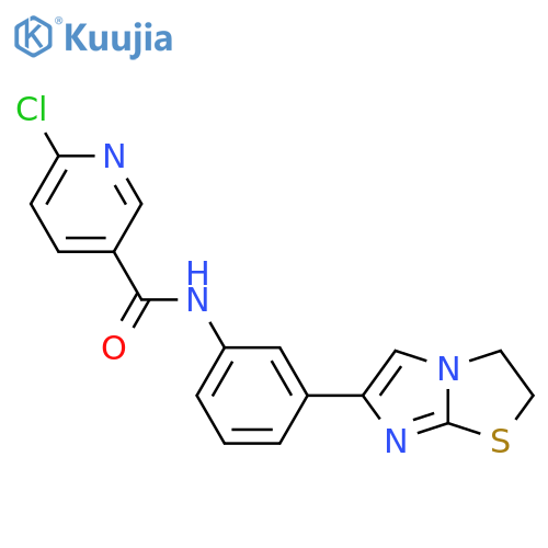 6-chloro-N-(3-{2H,3H-imidazo2,1-b1,3thiazol-6-yl}phenyl)pyridine-3-carboxamide structure