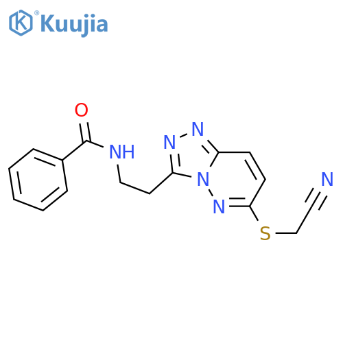 N-(2-{6-(cyanomethyl)sulfanyl-1,2,4triazolo4,3-bpyridazin-3-yl}ethyl)benzamide structure