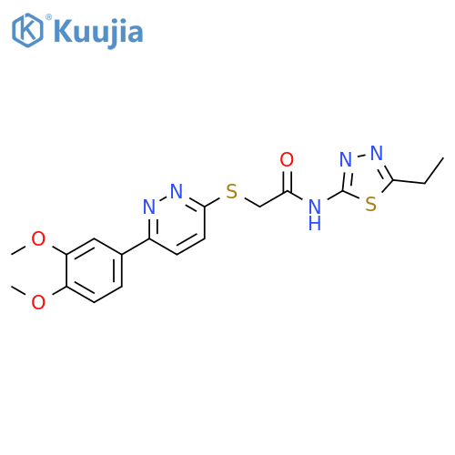 2-{6-(3,4-dimethoxyphenyl)pyridazin-3-ylsulfanyl}-N-(5-ethyl-1,3,4-thiadiazol-2-yl)acetamide structure