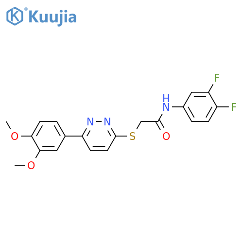 N-(3,4-difluorophenyl)-2-{6-(3,4-dimethoxyphenyl)pyridazin-3-ylsulfanyl}acetamide structure