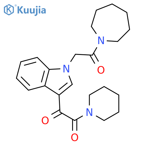 1-{1-2-(azepan-1-yl)-2-oxoethyl-1H-indol-3-yl}-2-(piperidin-1-yl)ethane-1,2-dione structure
