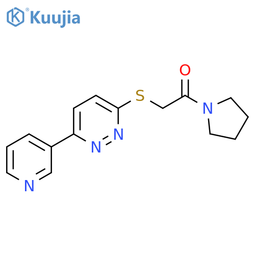 2-{6-(pyridin-3-yl)pyridazin-3-ylsulfanyl}-1-(pyrrolidin-1-yl)ethan-1-one structure