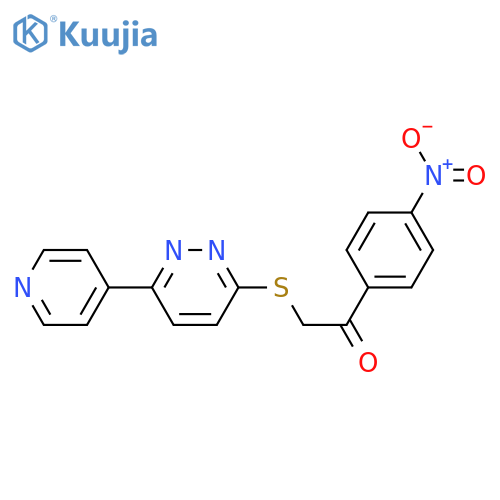 1-(4-nitrophenyl)-2-{6-(pyridin-4-yl)pyridazin-3-ylsulfanyl}ethan-1-one structure