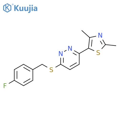 3-(2,4-dimethyl-1,3-thiazol-5-yl)-6-{(4-fluorophenyl)methylsulfanyl}pyridazine structure