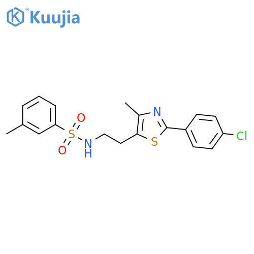 N-{2-2-(4-chlorophenyl)-4-methyl-1,3-thiazol-5-ylethyl}-3-methylbenzene-1-sulfonamide structure