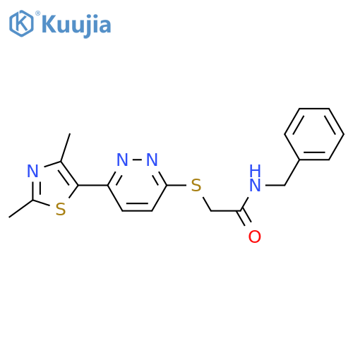 N-benzyl-2-{6-(2,4-dimethyl-1,3-thiazol-5-yl)pyridazin-3-ylsulfanyl}acetamide structure