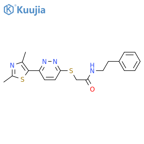 2-{6-(2,4-dimethyl-1,3-thiazol-5-yl)pyridazin-3-ylsulfanyl}-N-(2-phenylethyl)acetamide structure