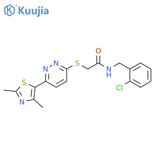 N-(2-chlorophenyl)methyl-2-{6-(2,4-dimethyl-1,3-thiazol-5-yl)pyridazin-3-ylsulfanyl}acetamide structure