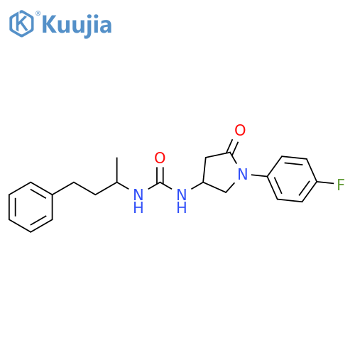 3-1-(4-fluorophenyl)-5-oxopyrrolidin-3-yl-1-(4-phenylbutan-2-yl)urea structure