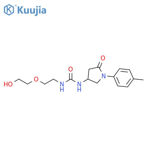 3-2-(2-hydroxyethoxy)ethyl-1-1-(4-methylphenyl)-5-oxopyrrolidin-3-ylurea structure