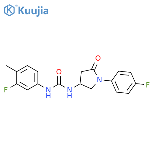 1-(3-fluoro-4-methylphenyl)-3-1-(4-fluorophenyl)-5-oxopyrrolidin-3-ylurea structure