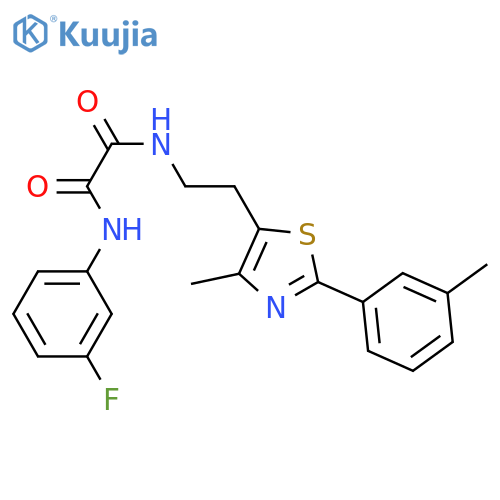 N'-(3-fluorophenyl)-N-{2-4-methyl-2-(3-methylphenyl)-1,3-thiazol-5-ylethyl}ethanediamide structure