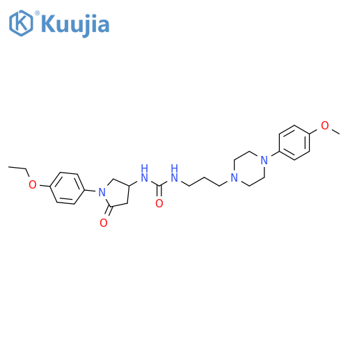 3-1-(4-ethoxyphenyl)-5-oxopyrrolidin-3-yl-1-{3-4-(4-methoxyphenyl)piperazin-1-ylpropyl}urea structure