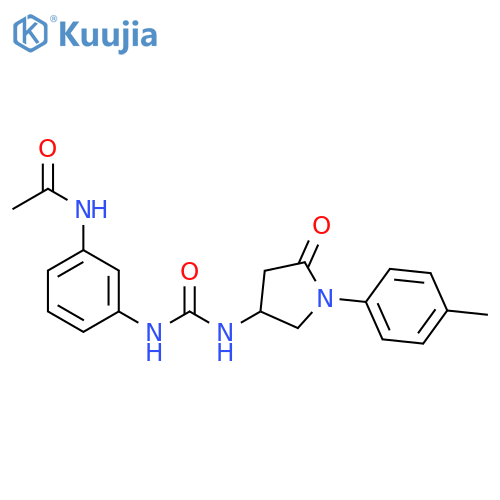 N-3-({1-(4-methylphenyl)-5-oxopyrrolidin-3-ylcarbamoyl}amino)phenylacetamide structure
