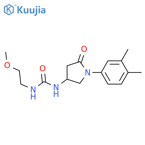 1-1-(3,4-dimethylphenyl)-5-oxopyrrolidin-3-yl-3-(2-methoxyethyl)urea structure