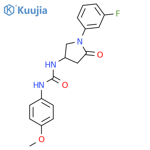 3-1-(3-fluorophenyl)-5-oxopyrrolidin-3-yl-1-(4-methoxyphenyl)urea structure