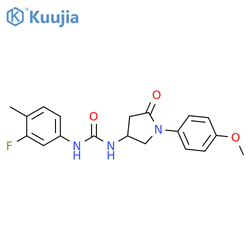 1-(3-fluoro-4-methylphenyl)-3-1-(4-methoxyphenyl)-5-oxopyrrolidin-3-ylurea structure