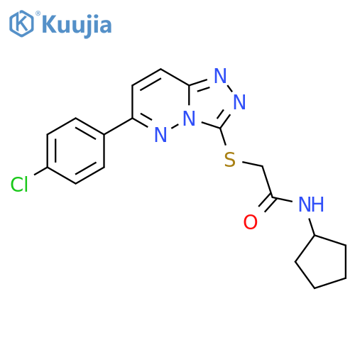2-{6-(4-chlorophenyl)-1,2,4triazolo4,3-bpyridazin-3-ylsulfanyl}-N-cyclopentylacetamide structure
