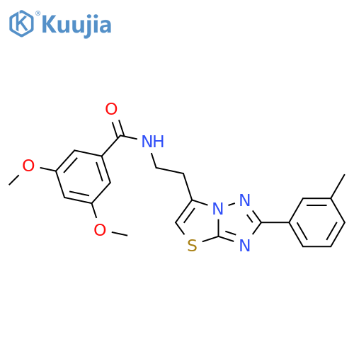 3,5-dimethoxy-N-{2-2-(3-methylphenyl)-1,2,4triazolo3,2-b1,3thiazol-6-ylethyl}benzamide structure