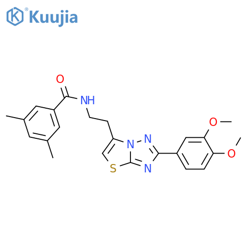N-{2-2-(3,4-dimethoxyphenyl)-1,2,4triazolo3,2-b1,3thiazol-6-ylethyl}-3,5-dimethylbenzamide structure
