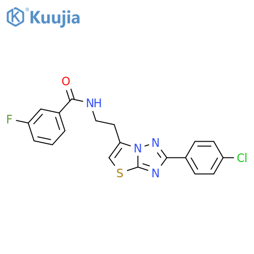 N-{2-2-(4-chlorophenyl)-1,2,4triazolo3,2-b1,3thiazol-6-ylethyl}-3-fluorobenzamide structure